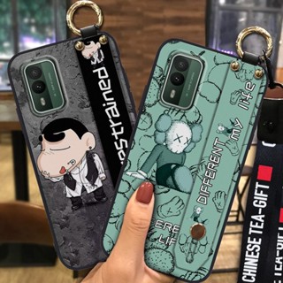 Anti-knock Shockproof Phone Case For Nokia XR21 Anti-dust Cartoon Cute Back Cover Wrist Strap Wristband Durable Silicone ring