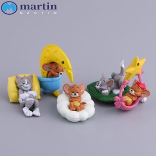 Martin ตุ๊กตาฟิกเกอร์ Tom &amp; Jerry Tom &amp; Jerry Q Version ของขวัญ สําหรับตกแต่ง 5 ชิ้น ต่อชุด