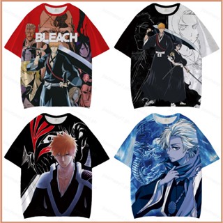 เสื้อยืดแขนสั้น พิมพ์ลายอนิเมะ Toushirou Kurosaki Ichigo 3 มิติ 23 Bleach สไตล์ฮาราจูกุ พลัสไซซ์ สําหรับผู้หญิง และผู้ชาย