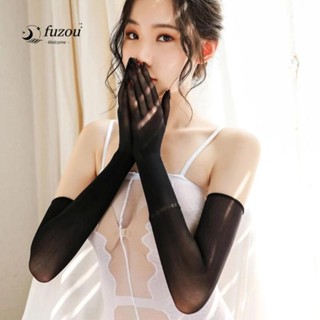 Fuzou ถุงมือยาว กันแดด ไร้รอยต่อ เหนือข้อศอก สําหรับผู้หญิง ไปคลับ