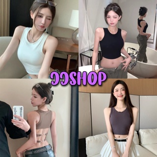 JJ Shop​💜​พร้อมส่ง  เสื้อกล้ามไหมพรม มีฟองน้ำ ดีเทลเว้าหลัง สายคาด2เส้น "FY8135/FY945"