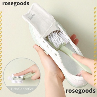 Rosegoods1 แปรงทําความสะอาด ขนแปรงนุ่ม แปรงซักผ้า อเนกประสงค์ สําหรับครัวเรือน 2 ชิ้น