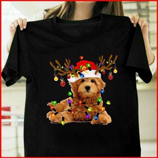 Goldendoodle เสื้อยืด ลายคริสต์มาส สีทอง สําหรับคนรักสุนัข ไซซ์ S 5XL