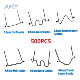 ⚡ใหม่ 8⚡ ชุดอุปกรณ์เย็บกระดาษ 0.6 0.8 มม. สําหรับซ่อมแซมกันชนรถยนต์ 500 ชิ้น