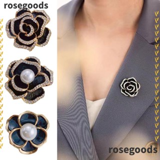 Rosegoods1 เข็มกลัด ดอกคามิเลีย ดอกคามิเลีย ประดับมุก อเนกประสงค์ สร้างสรรค์ ของขวัญ ดีไซน์หรูหรา เครื่องประดับ สําหรับตกแต่ง