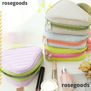 Rosegoods1 กระเป๋าเครื่องสําอาง ผ้าไนล่อน ทรงสามเหลี่ยม ขนาดเล็ก สําหรับผู้หญิง