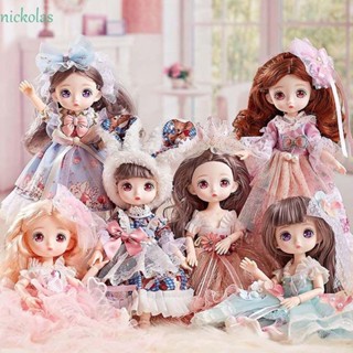 Nickolas 1/12 BJD ตุ๊กตาคริสต์มาสที่มีสีสัน Kawaii เสื้อผ้าแฟชั่น Munecas ของเล่นการแสดงอารมณ์น่ารัก DIY ของเล่นตุ๊กตาเด็กแฟชั่นตุ๊กตามินิ BJD ตุ๊กตาฟิกเกอร์ของเล่นแอคชั่น