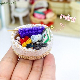 Qinmei โมเดลกรรไกรถักนิตติ้ง ขนสัตว์ ขนาดเล็ก DIY สําหรับตกแต่งบ้านตุ๊กตา