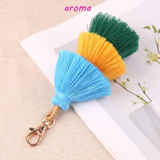 Aroma จี้พู่สามชั้น เครื่องประดับสําหรับผู้หญิง จี้รถ เครื่องประดับ ของขวัญ กระเป๋าถือ เสน่ห์ กระเป๋า เสน่ห์ ไล่โทนสี ที่ใส่กุญแจ