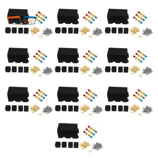 กล่องฟิวส์ 12 ทาง พร้อมขั้วต่อ และฟิวส์ 4Pin 12V 80A 40 ชิ้น สําหรับรถยนต์ รถบรรทุก เรือ 10 ชิ้น