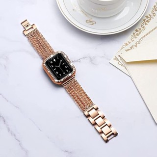 สายโซ่ พร้อมเคส สําหรับ Apple Watch S8ultra 49 มม. 5 4 3 40 44 มม. 41 45 มม. 7 se 6 38 42 มม.