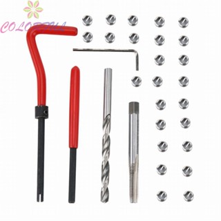 【COLORFUL】Efficient and Versatile 30pcs Thread Insert Tool Kit for Car Engine M5