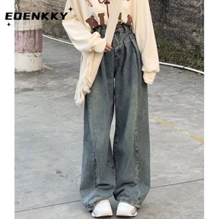 EOENKKY กางเกงขายาว กางเกงยีสน์ผู้หญิง ทรงหลวม ๆ ตรง Retro Hip Hop Pants 2023 NEW Style  คุณภาพสูง สบาย พิเศษ High quality A27L0E5 36Z230909