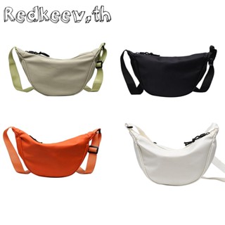 Redkeev™ กระเป๋าคาดอกลําลอง ผ้าแคนวาส สีพื้น แฟชั่นสําหรับผู้หญิง