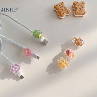 Blowgentlyflower ตัวถนอมสายชาร์จ ลายการ์ตูนน่ารัก สําหรับ USB ที่ชาร์จโทรศัพท์ BGF