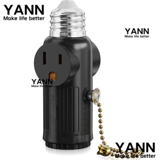 Yann1 อะแดปเตอร์ซ็อกเก็ตหลอดไฟ PBT 3 เขี้ยว ทนทาน พร้อมซิป สีดํา 3 in 1 สําหรับโรงรถ