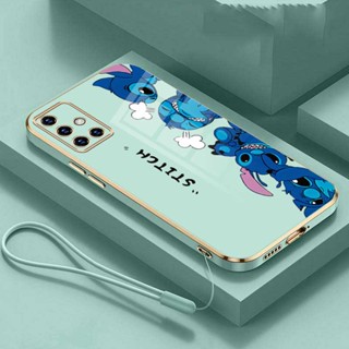 เคสโทรศัพท์มือถือ กันกระแทก ลายการ์ตูนมอนสเตอร์ Stitch พร้อมสายคล้อง สําหรับ Samsung A42 5G A32 A12 5G Galaxy A32 4G A02 A02s A91 A71 A51