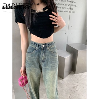 EOENKKY  กางเกงขายาว กางเกงยีสน์ผู้หญิง ทรงหลวม ๆ ตรง Retro Hip Hop Pants 2023 NEW Style  Chic fashion สวยงาม Korean Style A27L0EF 36Z230909