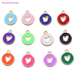 Hoe&gt; จี้รูปหัวใจ ทรงกลม สองด้าน แฮนด์เมด 2*15 มม. 10 ชิ้น ต่อล็อต