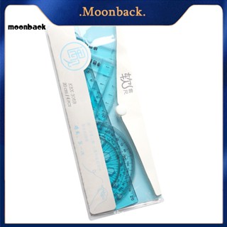 &lt;moonback&gt; ชุดไม้บรรทัด ทรงเรขาคณิต แบบหนา ทนต่อการสึกหรอ สําหรับวัด 4 ชิ้น ต่อชุด