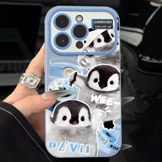 เคสโทรศัพท์มือถือ ซิลิโคนนิ่ม ลายเพนกวินน่ารัก สําหรับ Iphone 14promax 13pro 12 11 7p EMQA