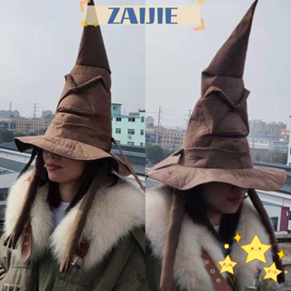 Zaijie24 หมวกแม่มด เครื่องแต่งกายคอสเพลย์ หมวกซอร์เซอร์เกอร์ หมวกฮาโลวีน นํากลับมาใช้ใหม่ได้ ชุดแฟนซีบอล