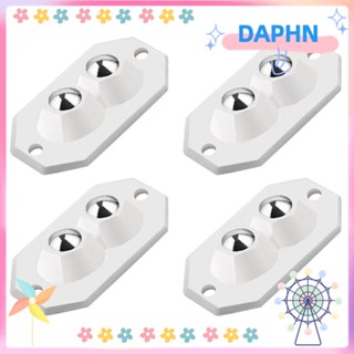 Daphs ลูกล้อหมุนได้ 3600 องศา สเตนเลส 2 ลูก มีกาวในตัว สีขาว สําหรับถังขยะ 4 ชิ้น