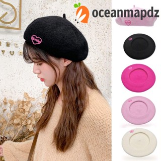 Oceanmapdz หมวกเบเร่ต์ ผ้าวูล ปักลายฟักทอง ให้ความอบอุ่น สําหรับตุ๊กตาบาร์บี้