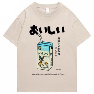 [S-5XL] เสื้อยืดครอปเสื้อยืดลําลอง พิมพ์ลายตัวอักษร Kanji สไตล์ฮิปฮอป ญี่ปุ่น แฟชั่นสําหรับผู้ชายS-5XL