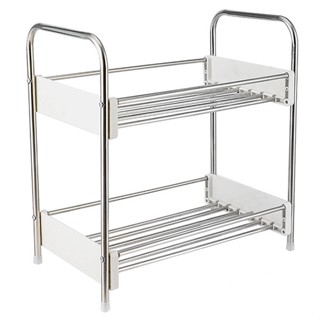 ชั้นวางเครื่องปรุง สแตนเลส 1-2 ชั้น  หนาขึ้น การออกแบบราวกันตกสูง Spice Rack kujiru112