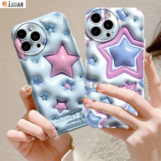 Rixuan เคสโทรศัพท์มือถือแบบนิ่ม กันกระแทก ลายดาวนําโชค 3D สําหรับ OPPO A17K A17 A77S A57 A16 A16K A15 A15S A5S A12 A7 A3S A12E A54 A92 A52 F1S A1K A53 A33 A31 A5 F9 A59 C1