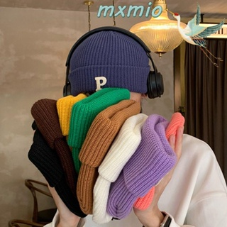 Mxmio หมวกบีนนี่ถักลําลองแฟชั่นเกาหลีสีพื้นสําหรับผู้หญิง