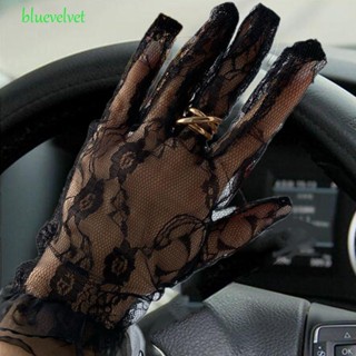 Bluevelvet ถุงมือผู้หญิง ถุงมือขับรถ ลูกไม้ ป้องกันแสงแดด ฤดูร้อน ถุงมือขับรถ ถุงมือระบายอากาศ