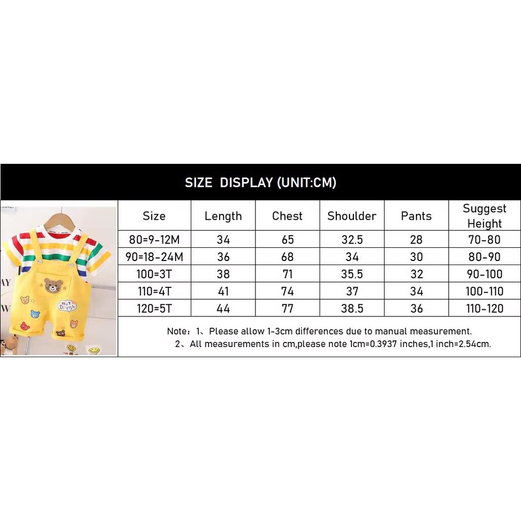 ฤดูร้อนเด็กทารกเสื้อผ้าชุดการ์ตูนหมีลายเสื้อยืด + โดยรวม 2 ชิ้นสูทสําหรับเด็กสบายๆเครื่องแต่งกายเด็ก ชุดวอร์ม - รูปที่ 5