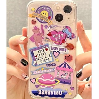 Cartoon Stickers Phone Case For Iphone 13 Phone Case for iphone 11/12Promax Soft XR/Xsmax/7/8 P