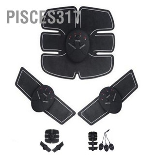 Pisces317 เข็มขัดออกกำลังกายหน้าท้อง Toning Belt Microcurrent Vibrating Massage เทรนเนอร์กล้ามเนื้อหน้าท้องอุ่น