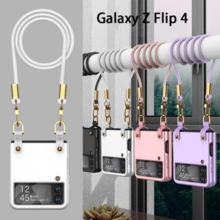 ใหม่ เคสโทรศัพท์มือถือ ผิวด้าน บางมาก กันกระแทก พร้อมสายคล้อง สําหรับ Samsung Galaxy Z Flip 4 Flip 3 2023