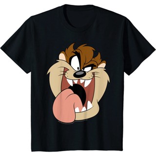 Baju Kaos เสื้อยืดแขนสั้น ผ้าฝ้าย 100% พิมพ์ลาย Looney Tunes Taz Big Face แฟชั่น สําหรับเด็ก และผู้ใหญ่