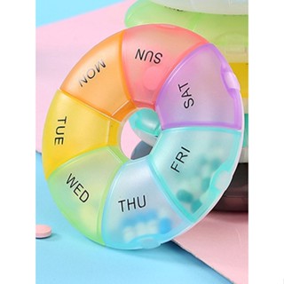 7 Day Plastic Large Capacity Portable Easy Open Colorful Compartments With Snap Shut Lid Pill Box