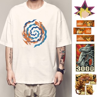QGขายดี!ผ้าฝ้าย Yu-Gi-Oh เสื้อยืด Muto เกมดวงตาสีฟ้ามังกรสีขาวแขนสั้น Dark Arch Mage เสื้อผ้ายักษ์พระเจ้าทหารสภาพแวดล้อม