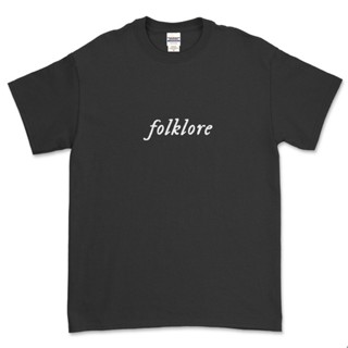 【ใหม่】Folklore FONT T-SHIRT Taylor SWIFTเสื้อผู้หญิงพลัสไซส์หลวม