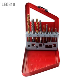 Leo310 10 ชิ้น Screw Extractor เหล็กความเร็วสูงที่เสียหาย Remover เจาะ Bit Kit สำหรับอุปกรณ์อุตสาหกรรม