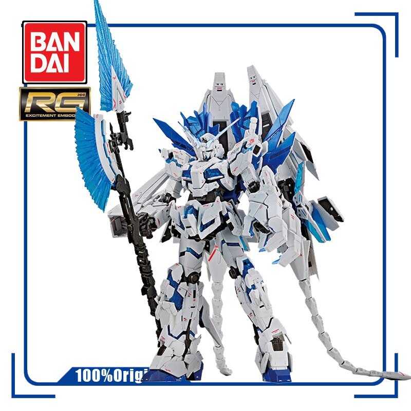 BANDAI RG 1/144 The GUNDAM Base Limited UNICORN Perfectibility Assembly Model Action Toy Figures Gifts for Children