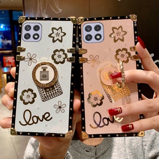 For Samsung Galaxy A04S A04 A04E A14 A54 A03 A13 A23 A33 A53 S23 Plus S23 Ultra Perfume Bottle Square Phone Case With Ring Brakcet