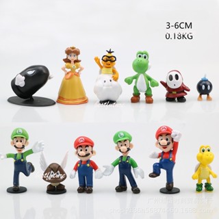 ของเล่นฟิกเกอร์ Super Mario Mario Brothers Mario Luigi Wario Waluigi Toad Yoshi ขนาดเล็ก สําหรับวันเกิด