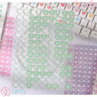 Lanfy สติ๊กเกอร์ลาย Heart Symbol Series มีสีสัน Diy สําหรับติดตกแต่งสมุดงานหัตถกรรม