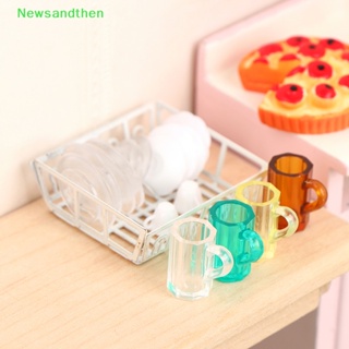 Newsandthen 1 ชุด 1:12 บ้านตุ๊กตาจิ๋ว ถ้วยเบียร์ แก้ว จาน ชั้นวาง โมเดลครัว ของเล่น บ้านตุ๊กตา อุปกรณ์เสริมดี