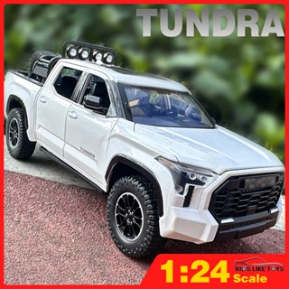 Klt โมเดลรถบรรทุก ยานพาหนะโลหะ สเกล 1/24 Toyota Tundra Off-Road Diecasts มีเสียง และไฟ ของเล่นสําหรับเด็กผู้ชาย