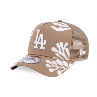 New Era หมวกรุ่น 9FORTY A-FRAME TRUCKER PLANT LEAVES LOS ANGELES DODGERS KHAKI