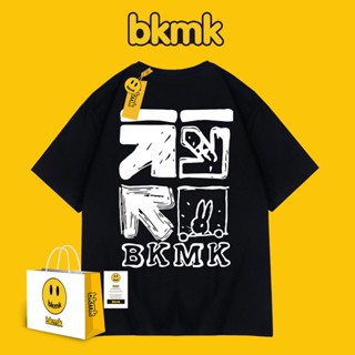 Bkmk เสื้อยืดแขนสั้น ทรงหลวม ลายการ์ตูนอเมริกัน สตรีทฮิปฮอป แนวสตรีท ฤดูร้อน สําหรับผู้ชาย